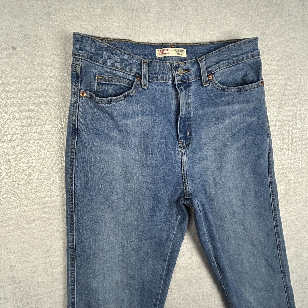 Levi's Jeans Womens 8 30x25 Signature Boyfriend Heritage Cropped High Rise Blue - Picture 3 of 15